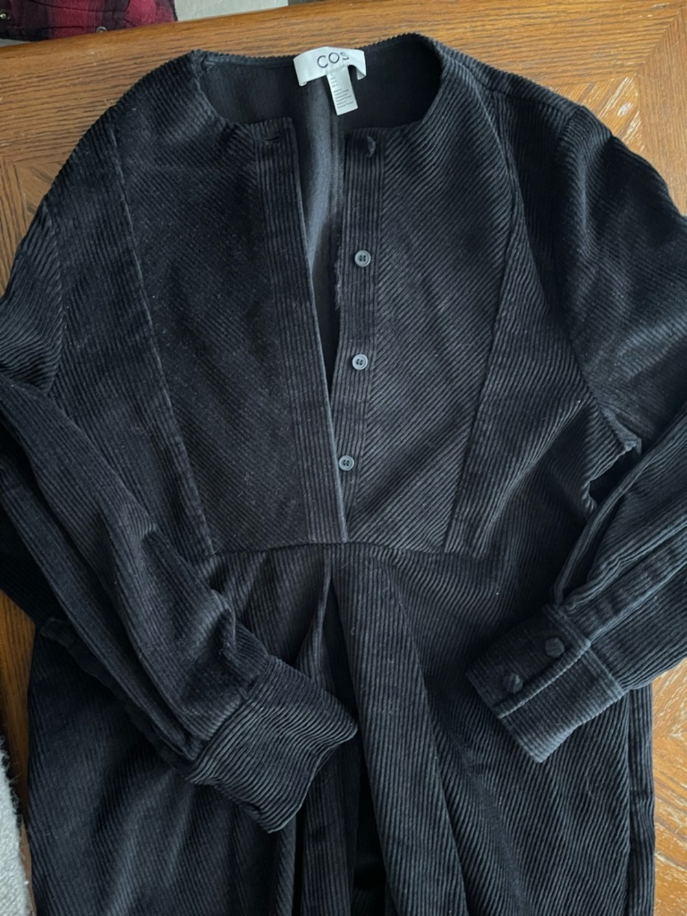 COS Black Corduroy Button-Front Dress - Picture 3 of 6